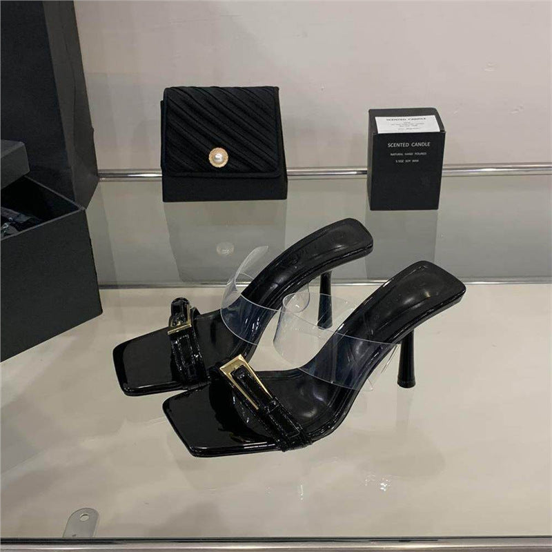 Damen elegante transparente High Heel Sandalen EB