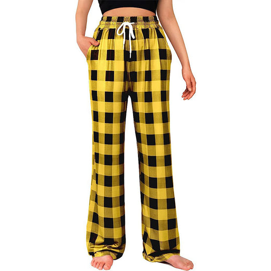 Damen Relaxed Fit Karierte Loungehose EB