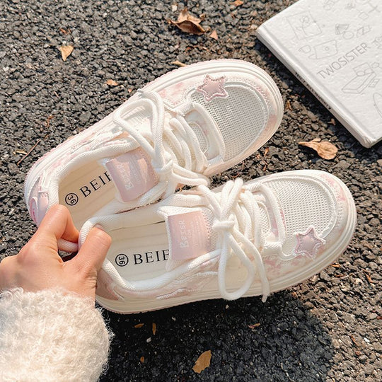 Damen Sneakers mit modischem Sternen-Motiv und komfortabler Sohle EB