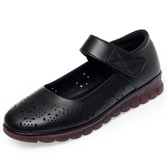 Damen Komfortable Ballerinas mit verziertem Riemen und atmungsaktivem Obermaterial EB