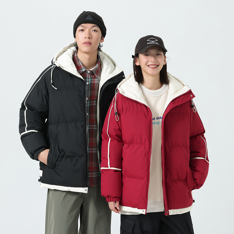 Herren modische Kapuzenjacke mit hochwertiger Füllung und funktionalen Taschen EB