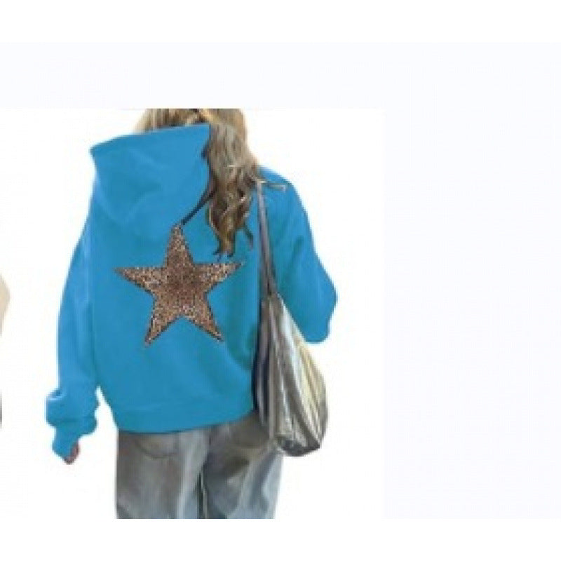 Damen Kapuzenpullover mit glitzerndem Sternmotiv EB