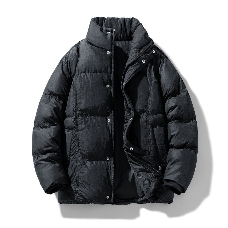 Herren gesteppte Thermoisolierte Winterjacke mit hohem Stehkragen und verdeckter Druckknopfleiste EB