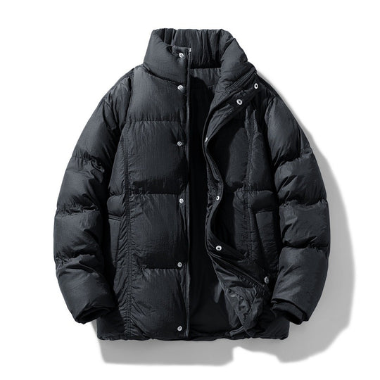 Herren gesteppte Thermoisolierte Winterjacke mit hohem Stehkragen und verdeckter Druckknopfleiste EB