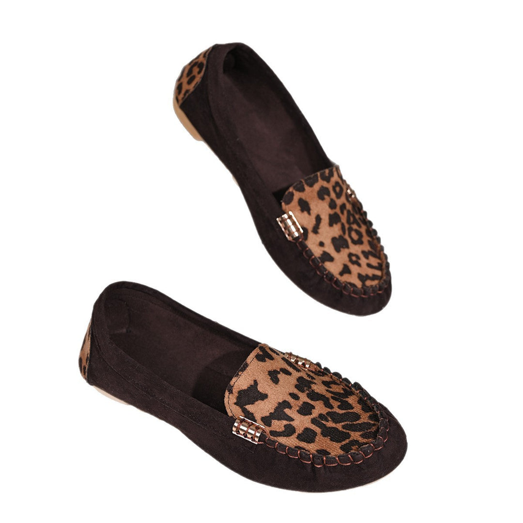 Damen Mokassins mit Leopardenmuster und geschmeidigem Wildleder EB