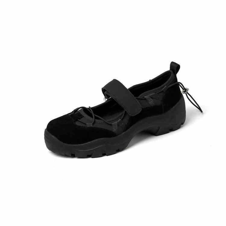 Damen Sportliche Ballerinas mit verstellbarem Riemen und rutschfester Sohle EB