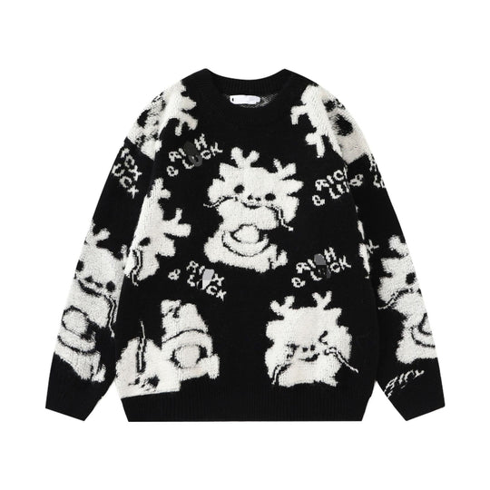Damen Kuscheliger Pullover mit verspieltem Tiermotiv EB