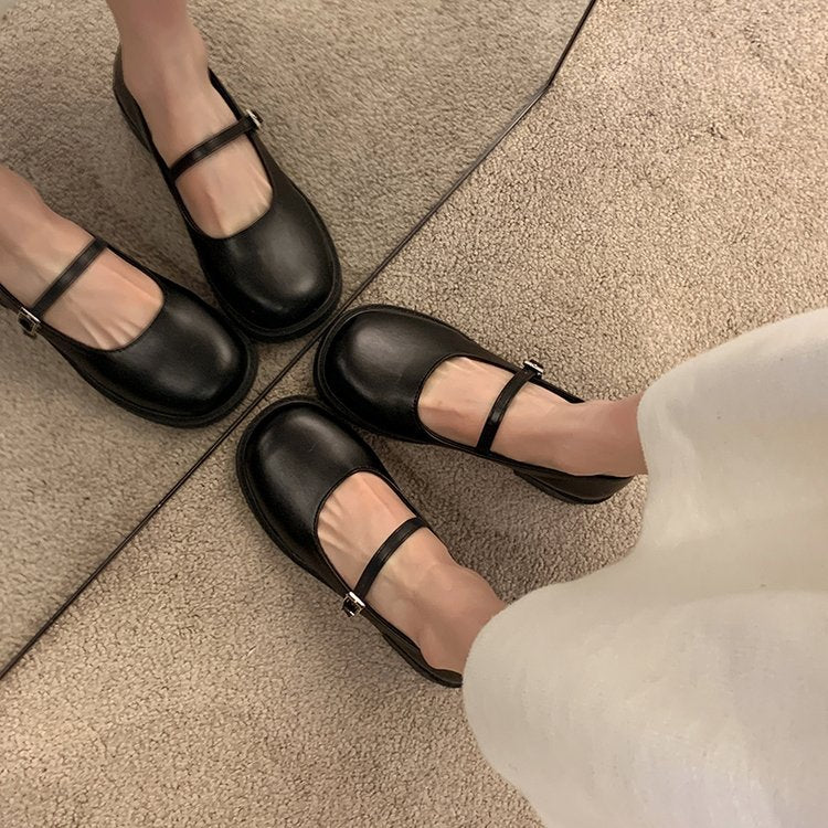 Damen elegante Mary Jane Ballerinas mit praktischen Schnallen und weich gepolsterter Innensohle Heidi-Mode