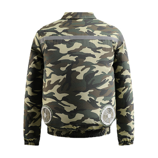 Herren nan belüftete Kühlarbeitsjacke mit seitlichen USB-Lüftern, reflektierendem Bruststreifen und multifunktionalen Taschen EB