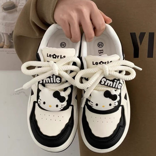 Damen Modische Sneakers mit spielerischem Panda-Design und rutschfester Sohle EB