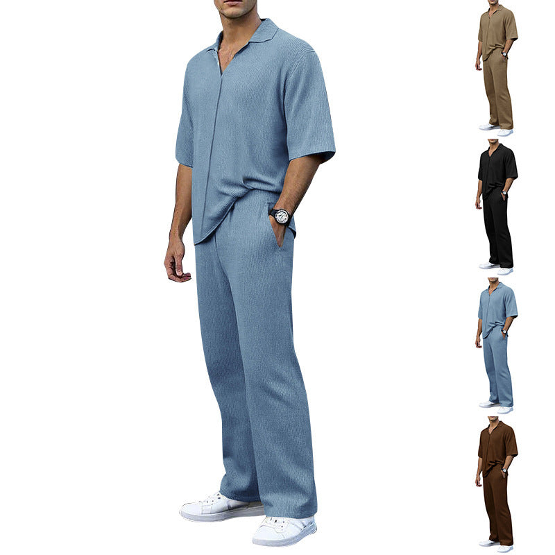 Herren elegantes Freizeit-Outfit aus weichem Strickmaterial mit lässigem Schnitt EB