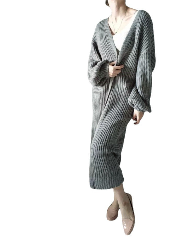 Damen luftiger Strickcardigan mit weit geschnittenen Ärmeln EB