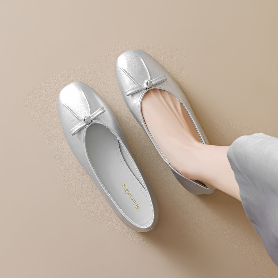 Damen Ballerinas mit elegantem Schleifendetail und komfortablem Fußbett EB