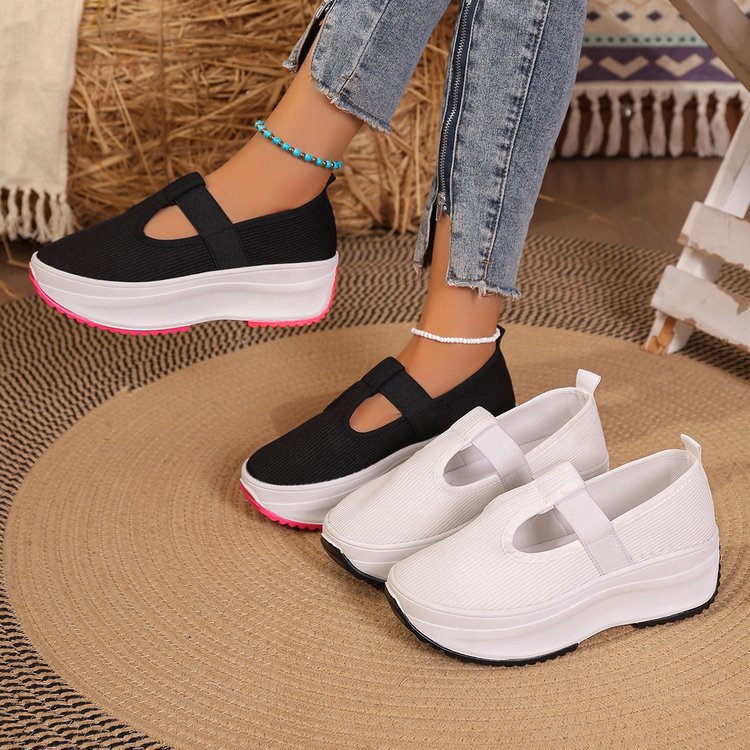 Damen modische Slip-On Sneakers mit Plateau EB