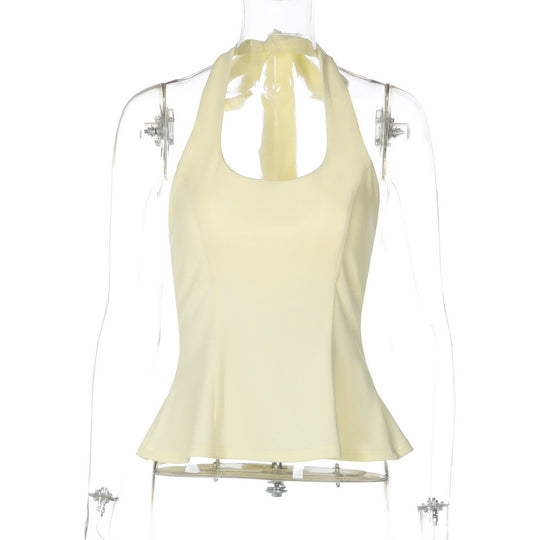 Damen Haltertop mit Schößchen EB