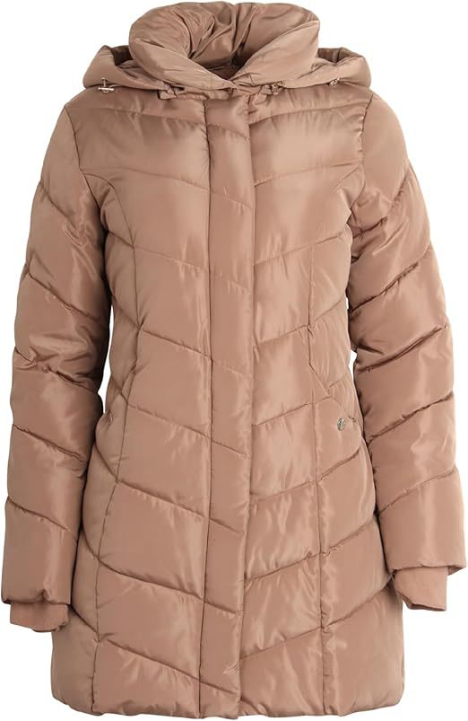 Damen Langer gesteppter Winterparka mit hochgeschlossenem Kragen EB