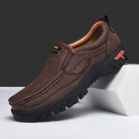 Herren Multifunktionale und bequeme Leder-Slipper mit rutschfester Sohle EB