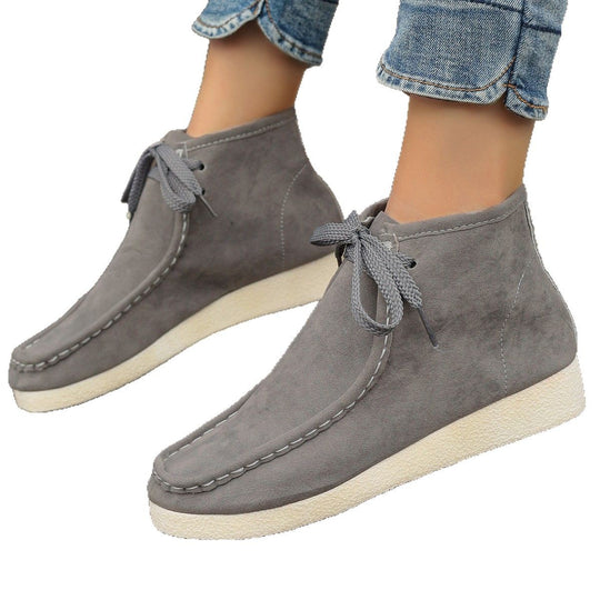 Damen  knöchelhohe Schnürboots mit Mokassinnaht, weicher Innensohle und crepe Sohle EB