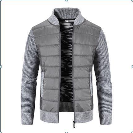 Herren Casual Übergangsjacke mit gestepptem Design und Strickdetails EB