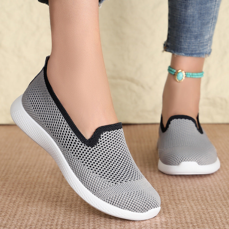 Damen Atmungsaktive Slip-On Sneakers mit ergonomischer Sohle EB