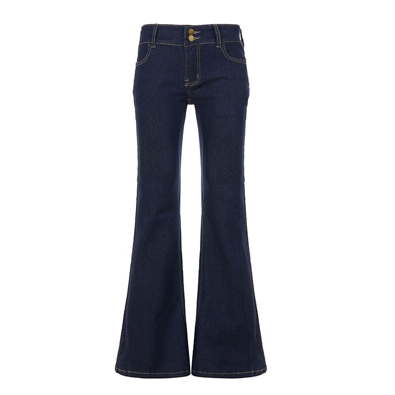 Damen Bootcut Jeans mit hohem Taillenbund und eleganter Nahtführung EB