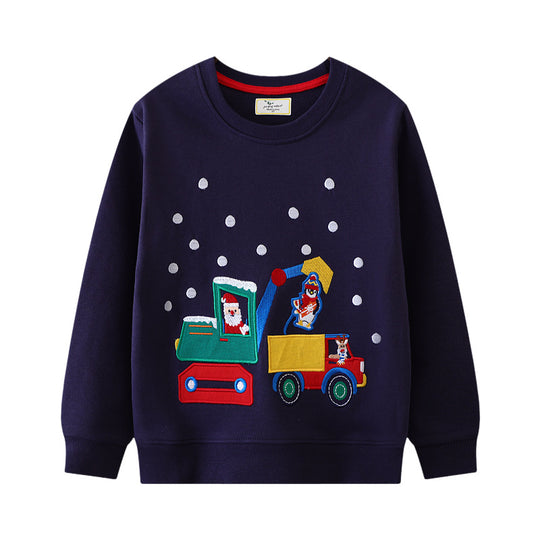 Jungen Sweatshirt mit aufregendem Baustellenfahrzeug-Motiv EB