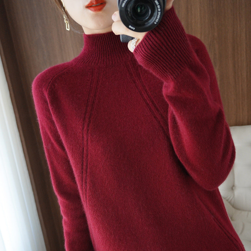 Damen kuscheliger Rollkragenpullover aus feinem Material mit lässigem Schnitt EB