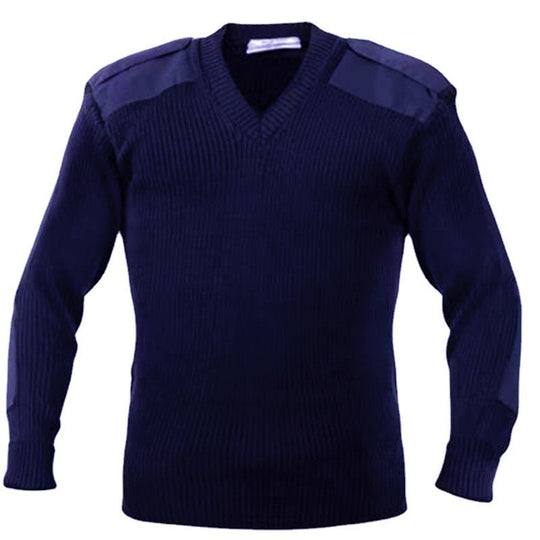 Herren Strickpullover mit V-Ausschnitt und dekorativen Schulterdetails EB