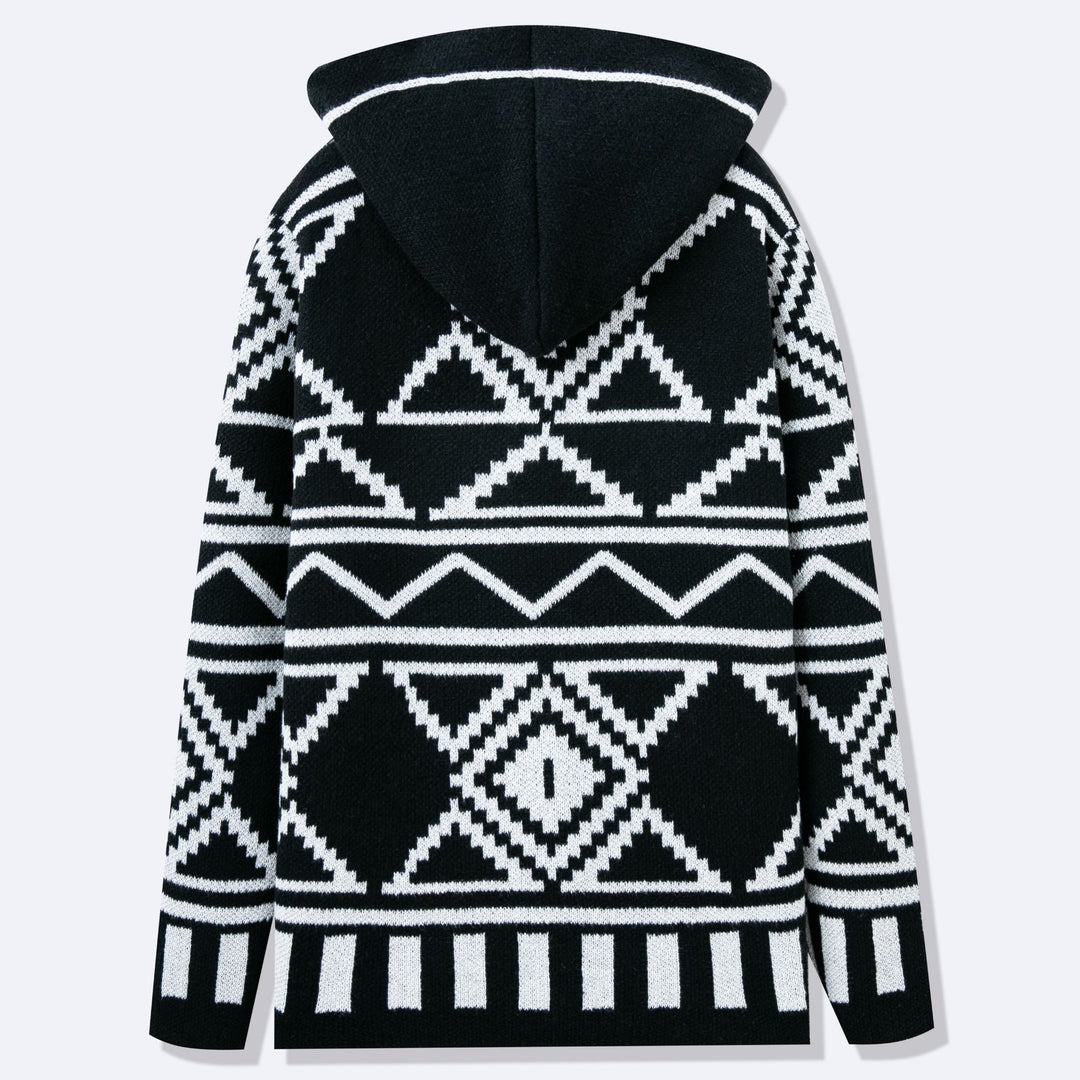 Herren Strickjacke mit kreativem Muster und offener Front EB