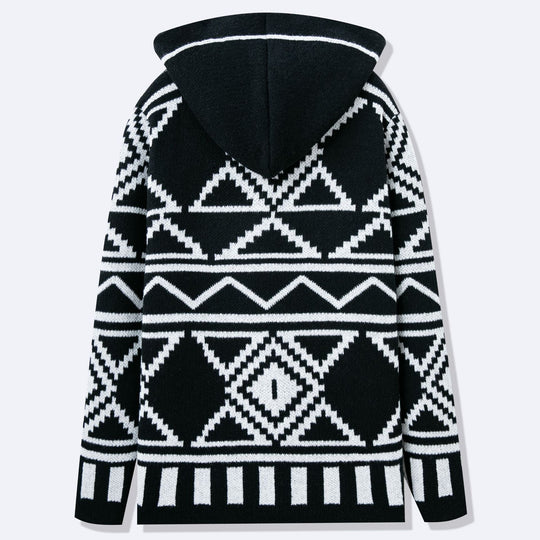 Herren Strickjacke mit kreativem Muster und offener Front EB