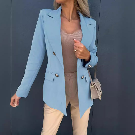 Damen modischer Blazer mit doppelter Knopfleiste EB