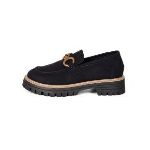 Damen Mokassins mit modischem Riemendesign und robustem Profil EB