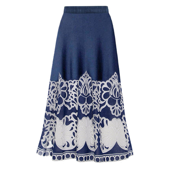 Damen eleganter einteiliger Badeanzug mit aufwendiger Spitzenverzierung EB