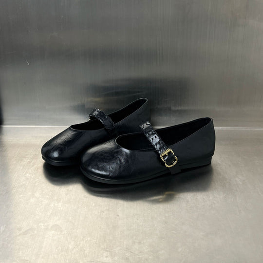 Damen Elegante Ballerinas mit modischem Riemenverschluss EB