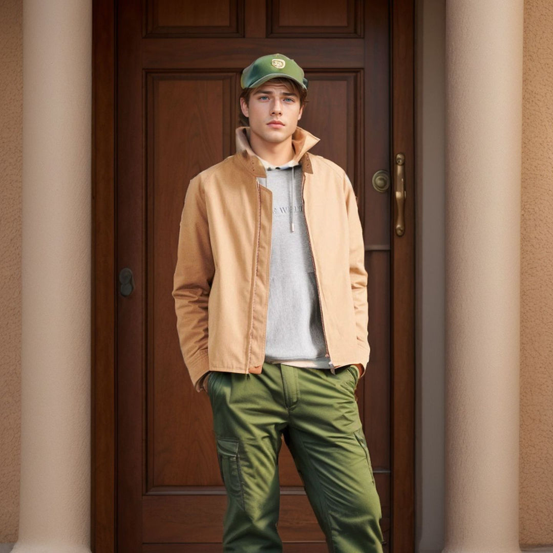 Herren moderne Bomberjacke mit innovativem Stehkragen EB
