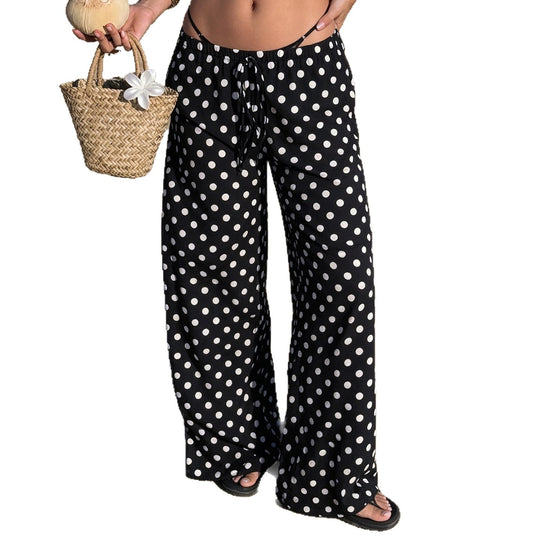 Damen Weite Hose im Polka-Punkte-Design EB