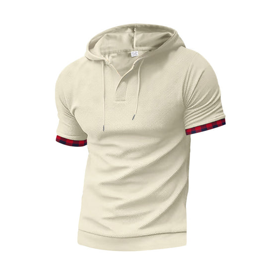 Herren modernes Kapuzenshirt mit strukturiertem Design und kontrastierenden Ärmeln EB