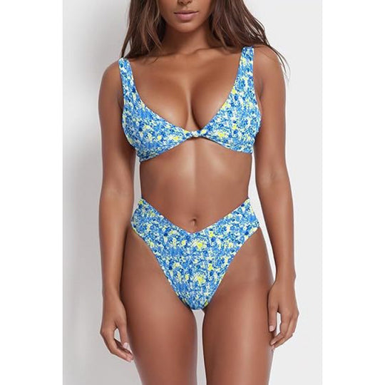 Damen Hochtaillierter Bikini mit verstellbaren Trägern EB