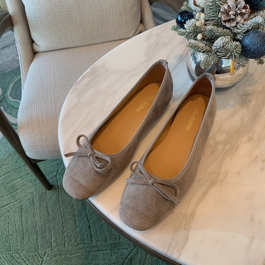 Damen Ballerinas mit charmantem Schleifendetail aus hochwertigem Wildleder EB