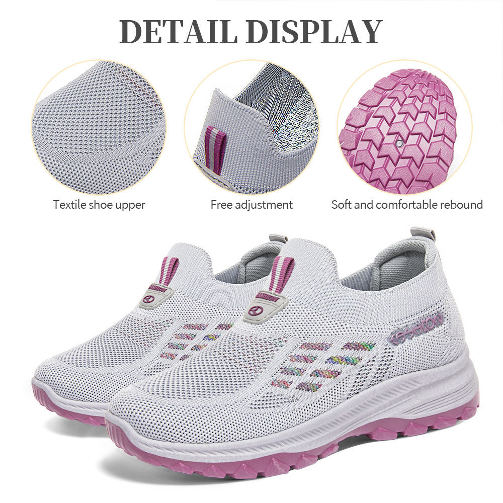 Damen Sportliche Strick-Sneaker mit rutschfester Sohle EB