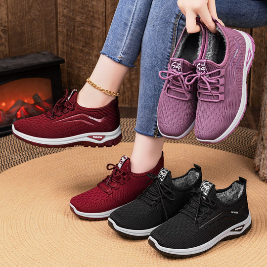 Damen Bequeme Sport Sneakers mit kuscheligem Innenfutter und rutschfester Sohle EB