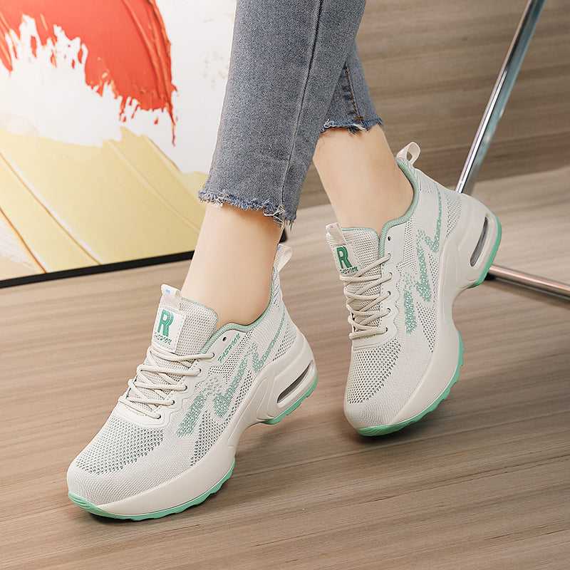 Damen nan modischer Strick-Fitness-Sneaker mit ergonomischer Rocker-Sohle und integrierter Dämpfungskammer EB