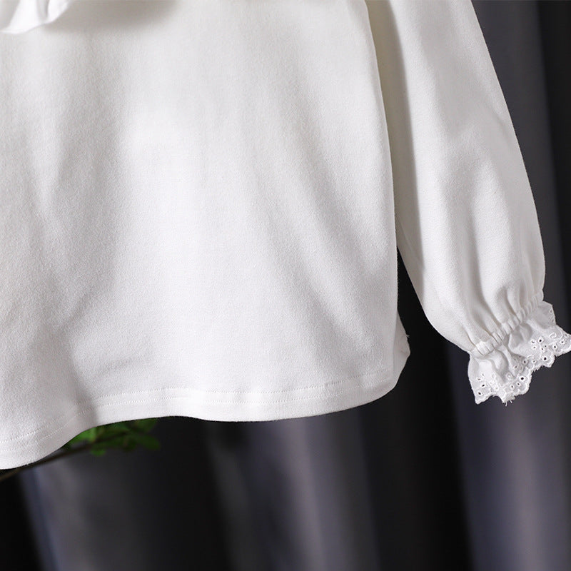 Damen Bluse mit großem Rüschenkragen EB