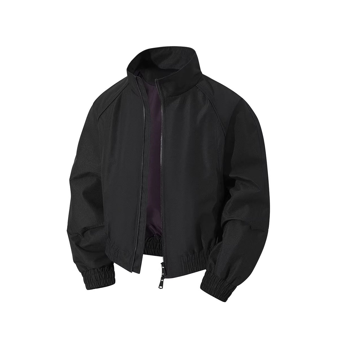 Herren leichter Windblouson mit hochgeschlossenem Kragen, zweiwege-reißverschluss und elastischem Kordelbund EB