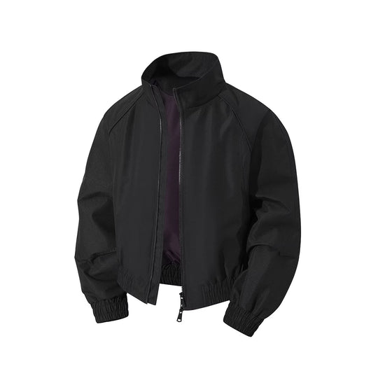 Herren leichter Windblouson mit hochgeschlossenem Kragen, zweiwege-reißverschluss und elastischem Kordelbund EB