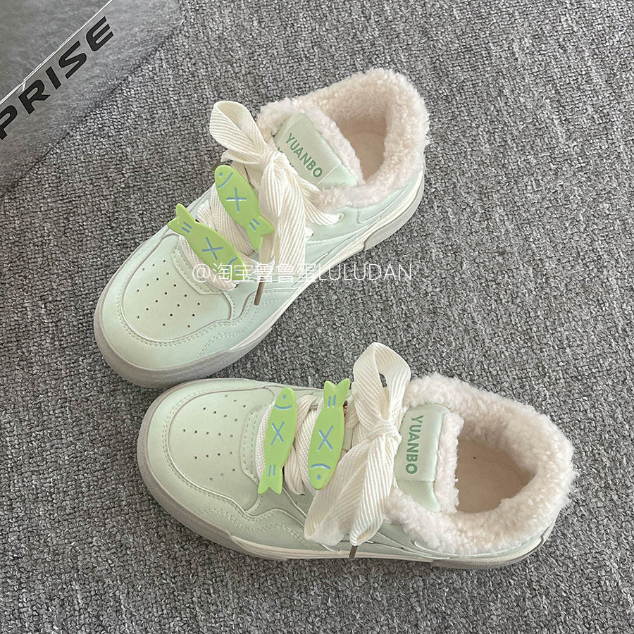 Damen Bequeme Sneaker mit kuscheligem Innenfutter und modischen Schnürdetails EB