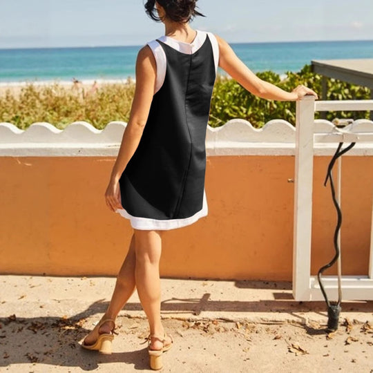Damen lässiges Strandkleid mit praktischen Taschen EB