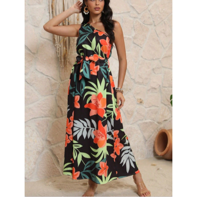 Damen Maxikleid mit floralem Design und schmalem Schnitt EB