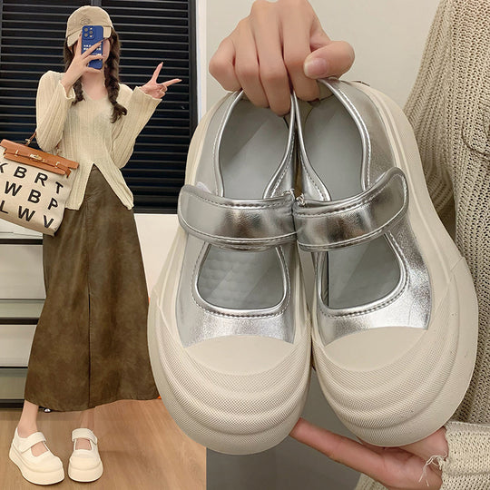 Damen modische Slip-On Sneaker mit breitem Klettverschluss EB
