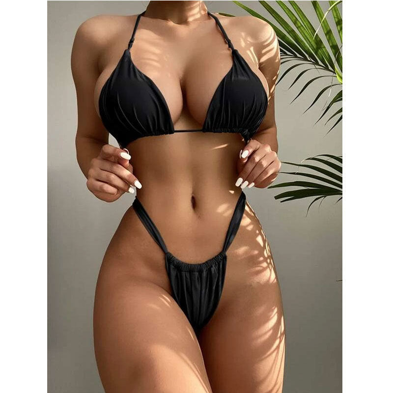 Damen Triangel-Bikini mit hohem Beinausschnitt EB